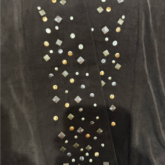 Chico's brown Open-Front cardigan with Stud Accents size 3 Vanity - Picture 9 of 12